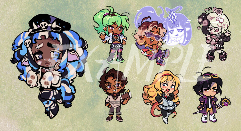SPR-05: REGULAR CHIBI - $30 Can be a charm design (May feature several characters)