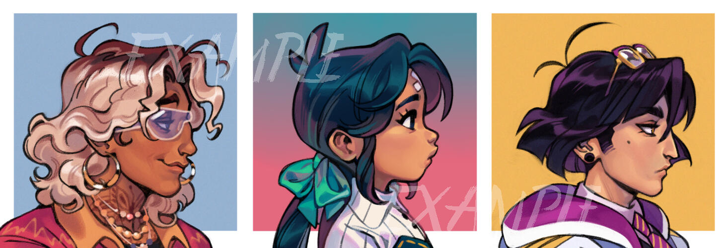 PORT-03: PAINTED PROFILE - $80 Would appreciate some specifics on the facial features (or photo inspos), if you have any (Features a single character)