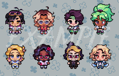 SPR-01: PIXEL CHIBI - $25 +$5 for a simple animation (walking/bouncing) Works best with less cluttered designs (Features a single character)