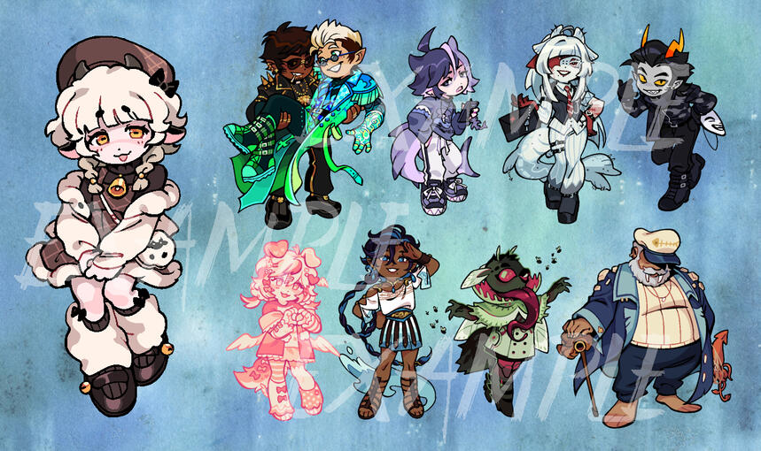 SPR-02: PIXEL BEAN - $60 A cutesy simplified fullbody, or MSPA style (May feature several characters)